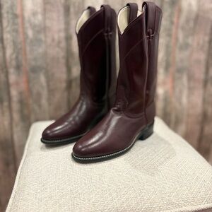 Vintage 90’s Laredo Women’s Roper Western Boots- burgundy